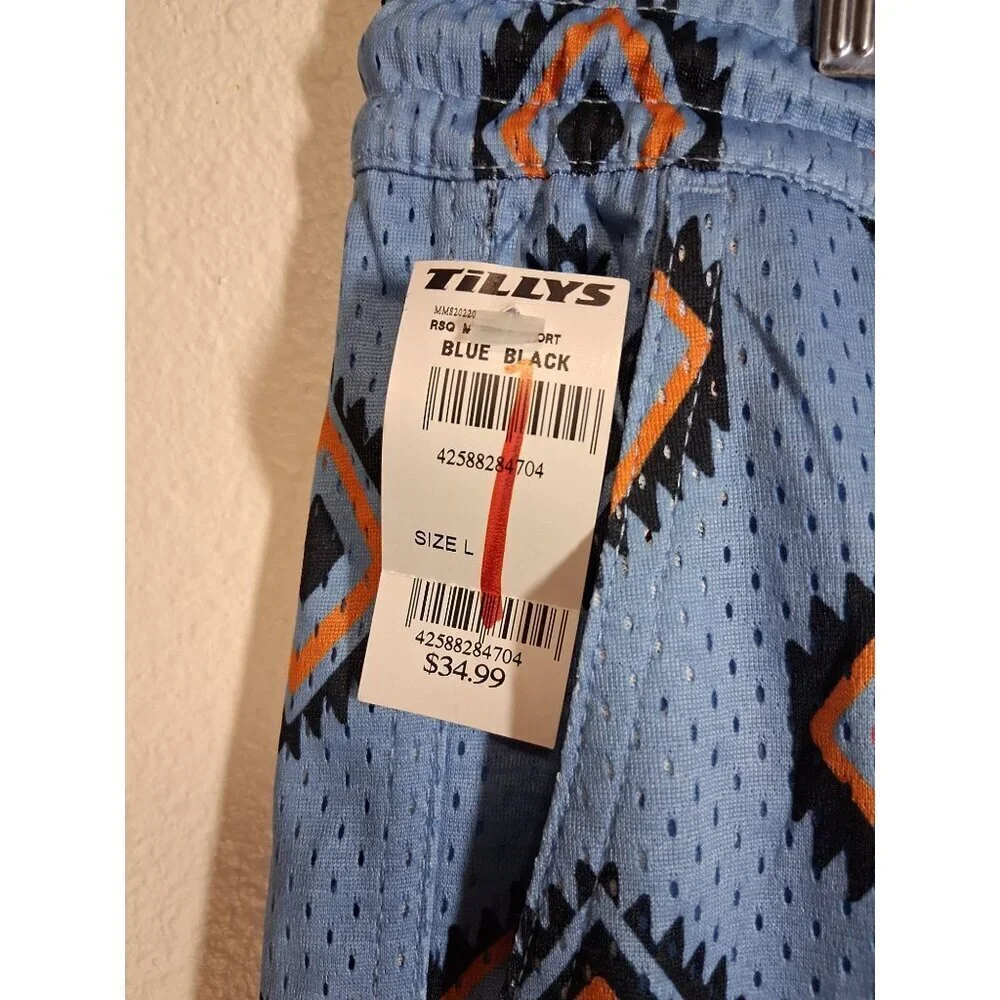 NWT RSQ Mesh Shorts Lined Athletic Workout Gym Basketball Blue Size Large